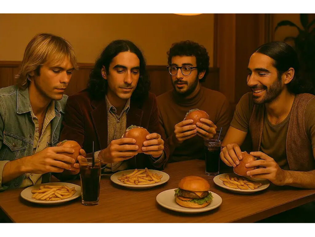 The Velvet Sundown comemora o sucesso dos dois primeiros álbuns comendo hambúrgueres Spotify
