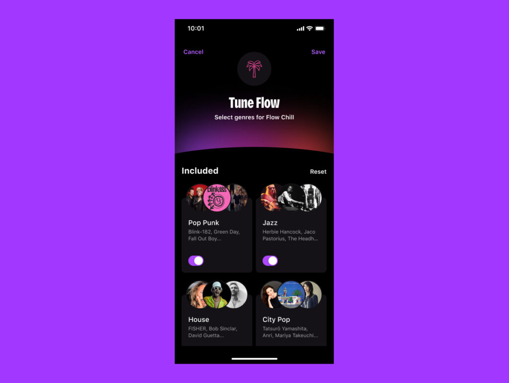Como funciona a personalização do Flow na Deezer (Crédito: Divulgação)