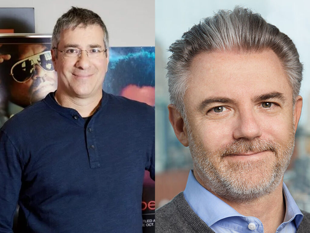 Larry Mestel, fundador e CEO da Primary Wave, e Laurent Hubert, CEO da Kobalt (Crédito: Divulgação)