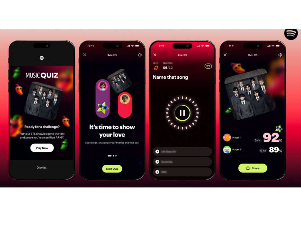 Quiz do BTS no Spotify